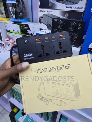 200W Vehicle Power Inverter With AC USB Type-C Ports