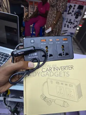 200W Vehicle Power Inverter With AC USB Type-C Ports