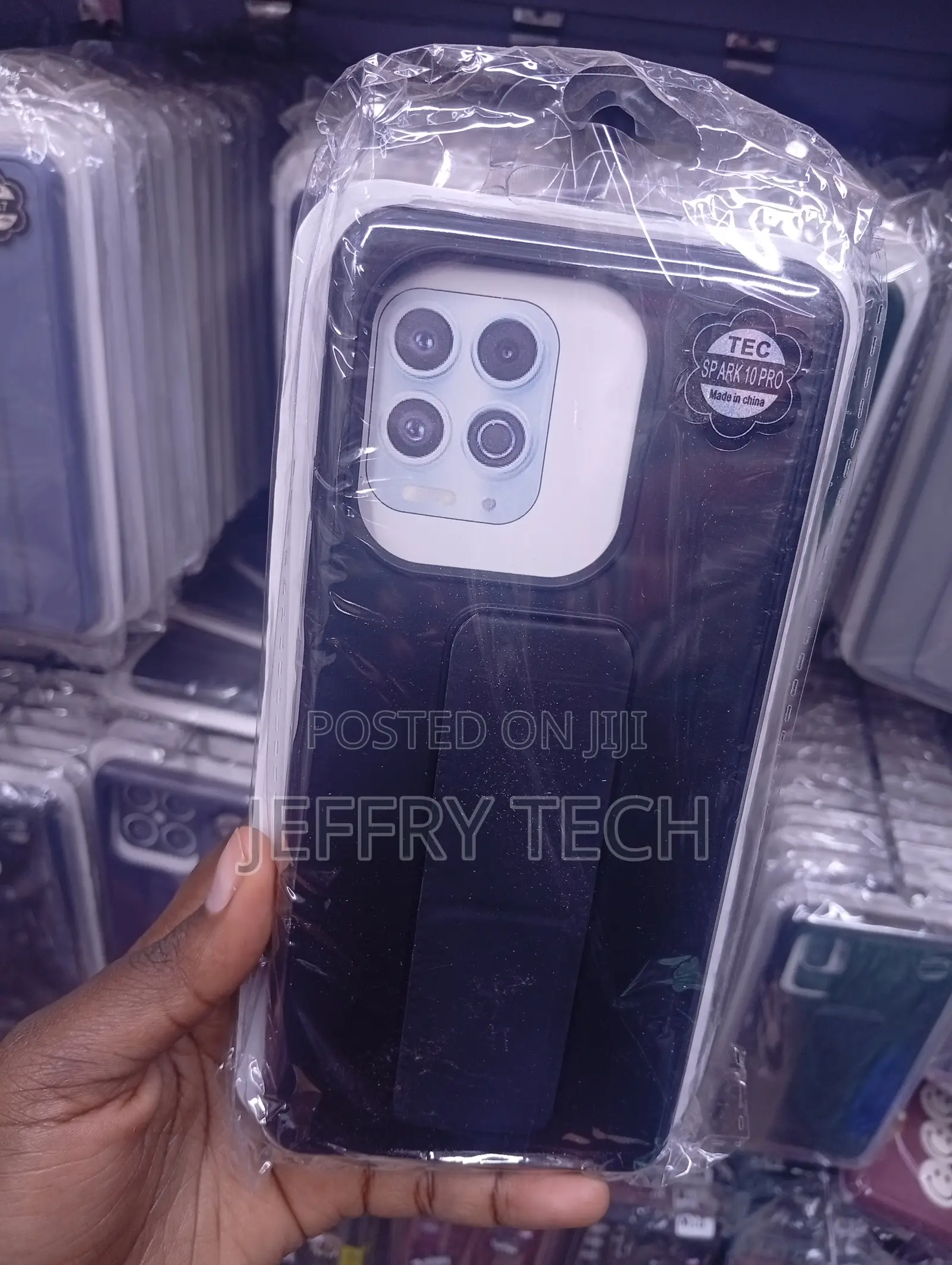 Tecno Spark 10 Pro Finger Grip and Kickstand Protective Phone Case