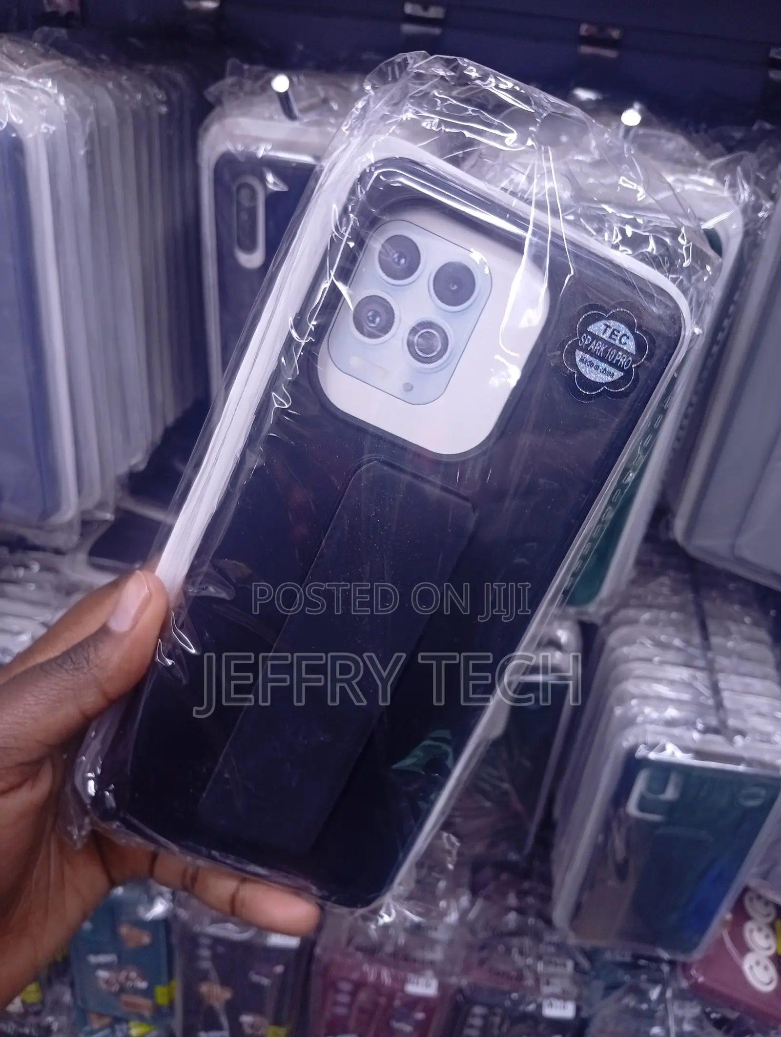 Tecno Spark 10 Pro Finger Grip and Kickstand Protective Phone Case