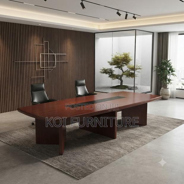 Boardroom Table; 3000MM Executive Mahogany Boardroom Staff Table - thumbnail 4