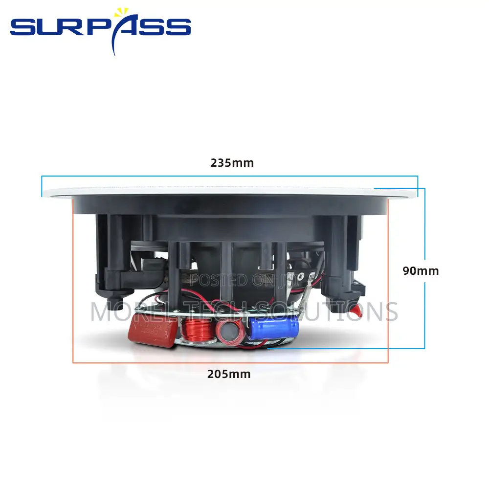 6.5-Inch, 40W Passive Ceiling Speaker With Magnetic Frameless Grill