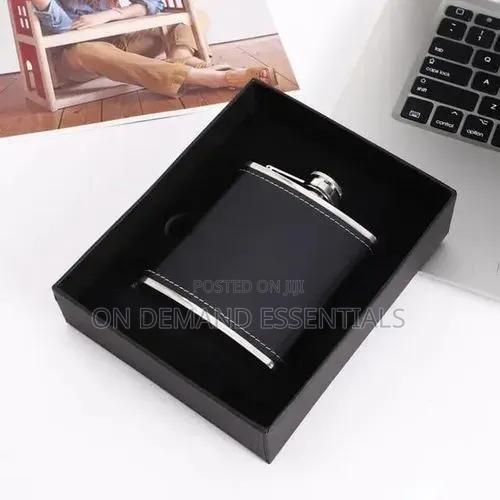 Plain Hip Whisky Flask Liquor Bottle With 2 Tot Cup/Gift Set