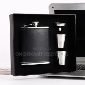Plain Hip Whisky Flask Liquor Bottle With 2 Tot Cup/Gift Set