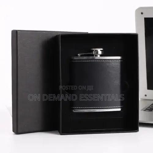 Plain Hip Whisky Flask Liquor Bottle With 2 Tot Cup/Gift Set - thumbnail 4
