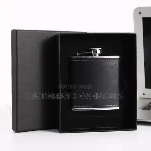 Plain Hip Whisky Flask Liquor Bottle With 2 Tot Cup/Gift Set