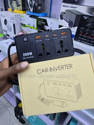 Car Power Inverter 200W Dual AC USB Type-C Converter