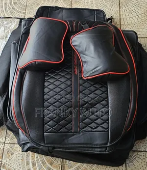 Pure Leather Seatcover 7 Seater Black Red