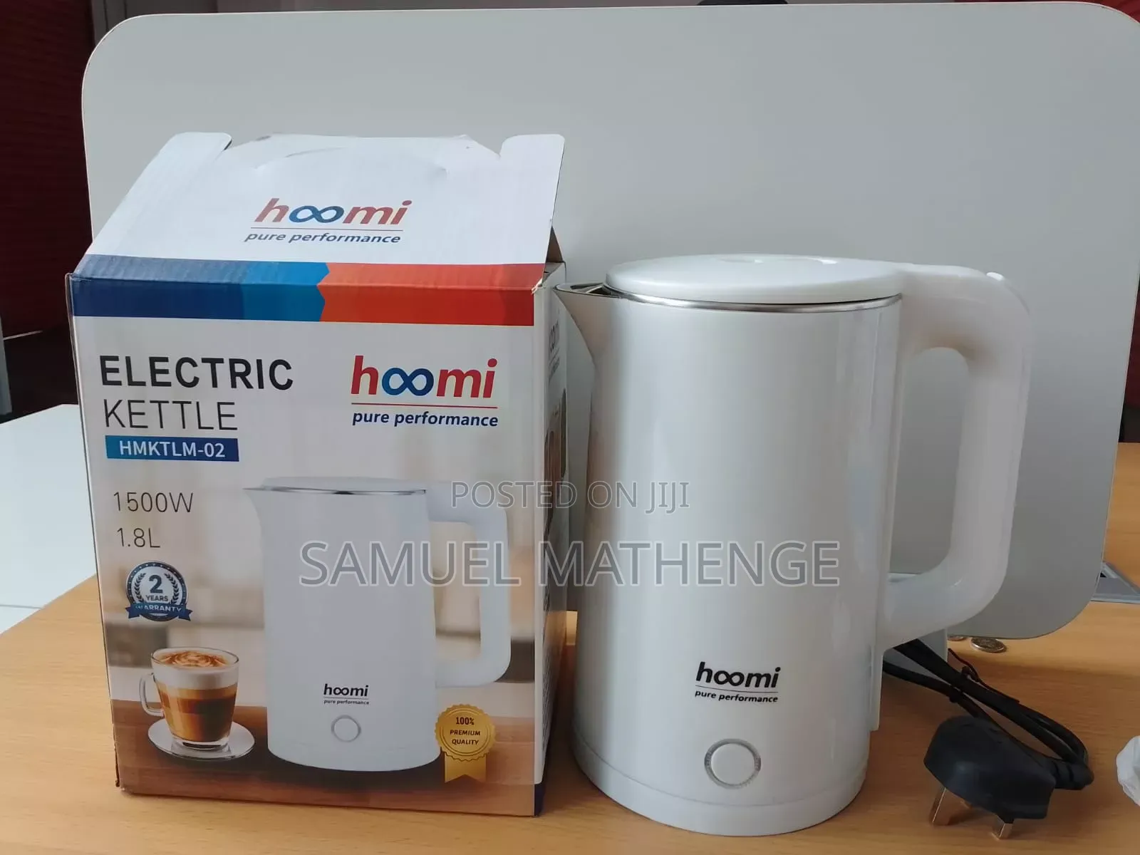 Hoomi Premium Electric Kettle 1.8L 1500W Fast Heating White Kettle