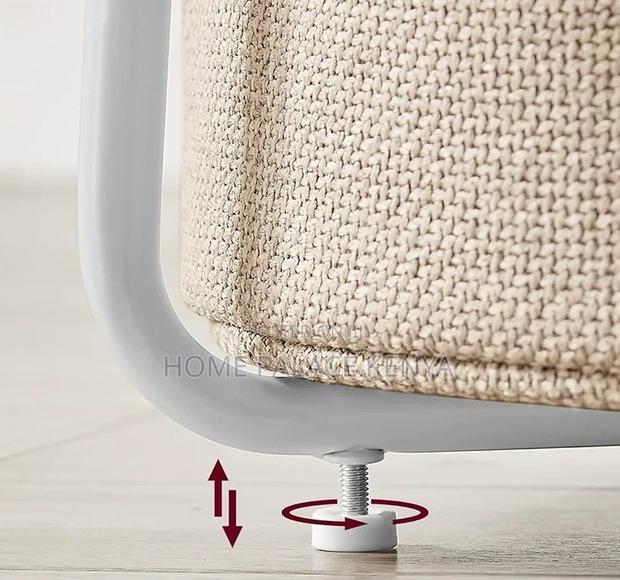 Side Table: Bamboo Top Nightstand With Fabric Basket for Essentials - thumbnail 2