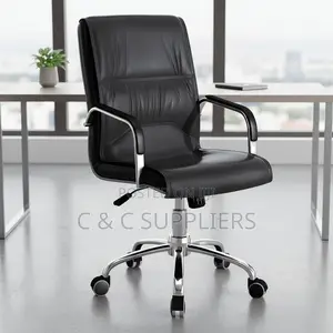 Swivel Leather Office Chair With Armrest