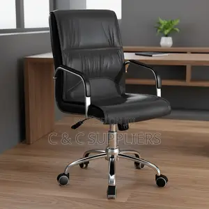 Swivel Leather Office Chair With Armrest