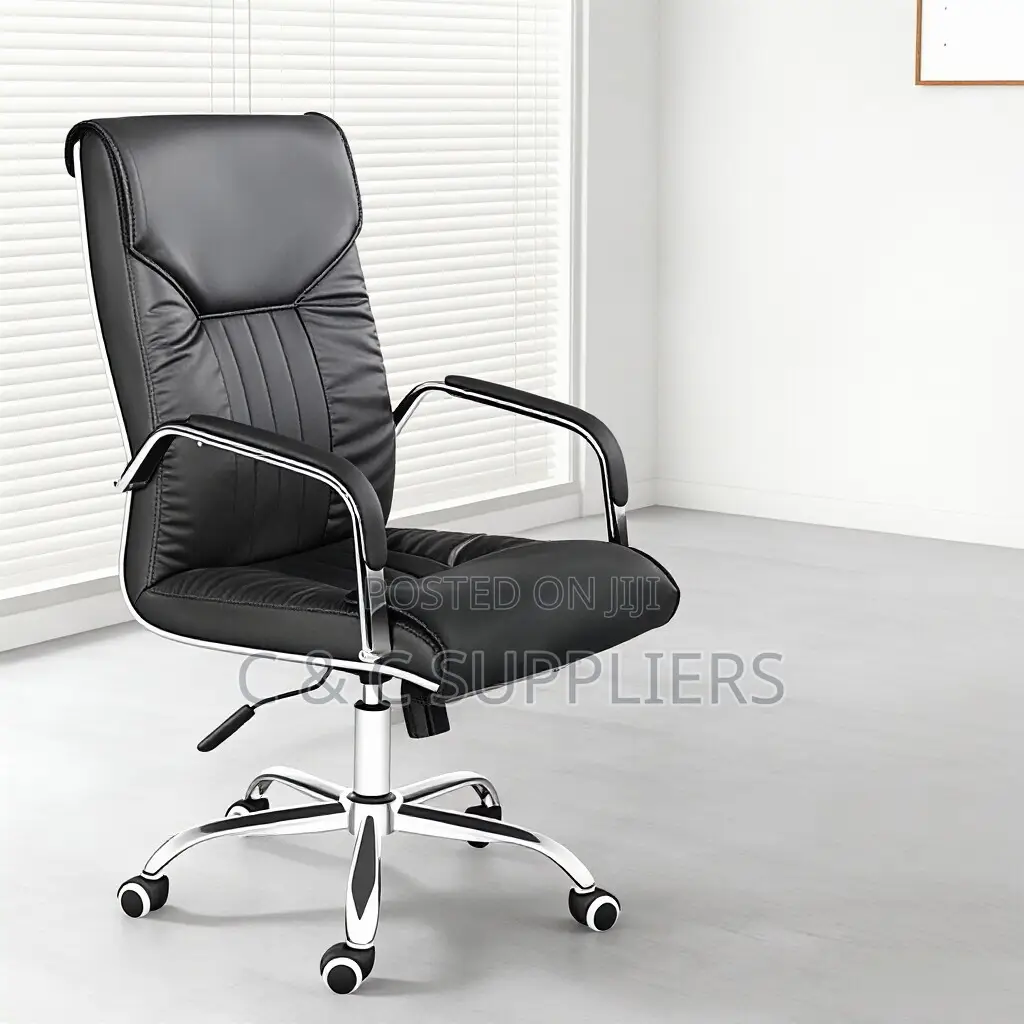 Swivel Leather Office Chair With Armrest