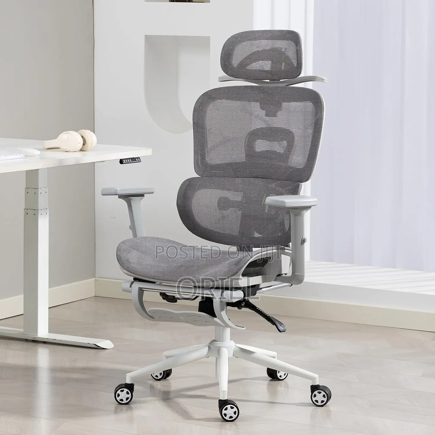 Office Chair : Executive Gray Office Leather Chair