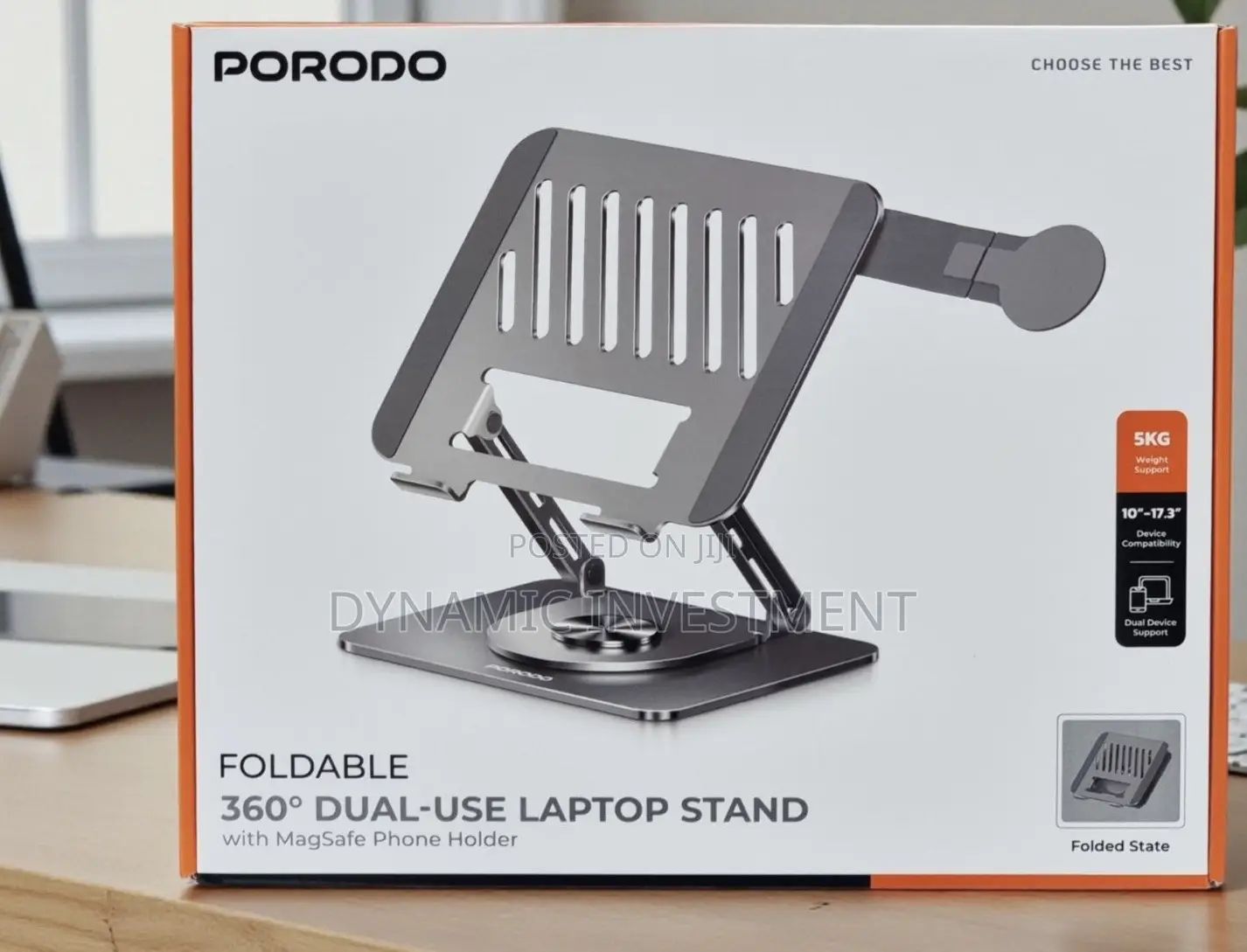 PORODO FOLABLE 360° DUAL-USE LAPTOP STAND With MagSafe Phone Holder