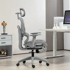 Office Chair : Executive Gray Office Leather Chair