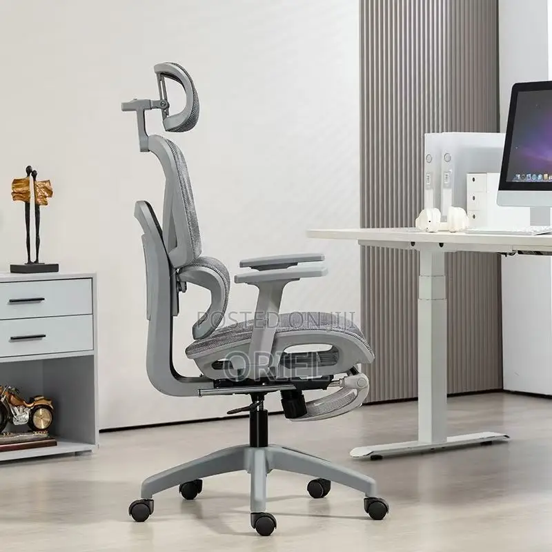 Office Chair : Executive Gray Office Leather Chair