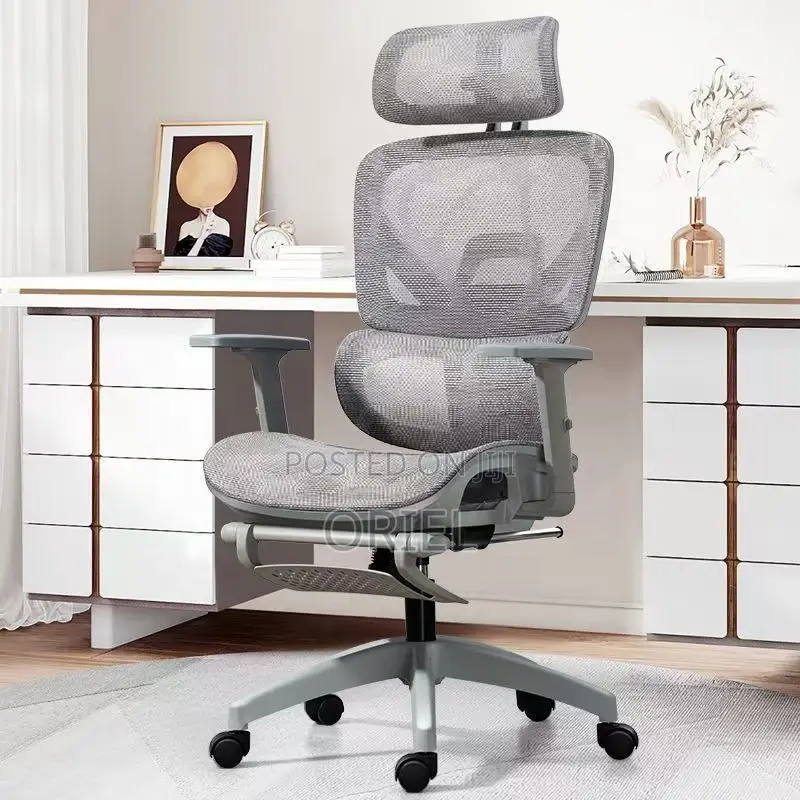 Office Chair : Executive Gray Office Leather Chair