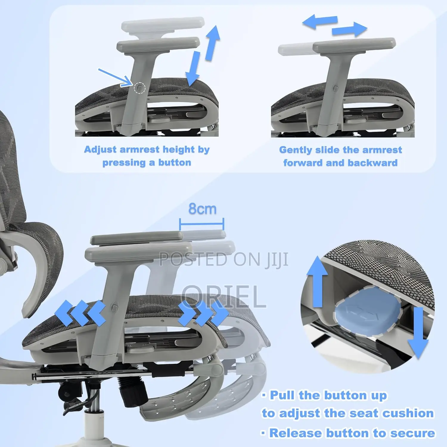 Office Chair : Executive Gray Office Leather Chair