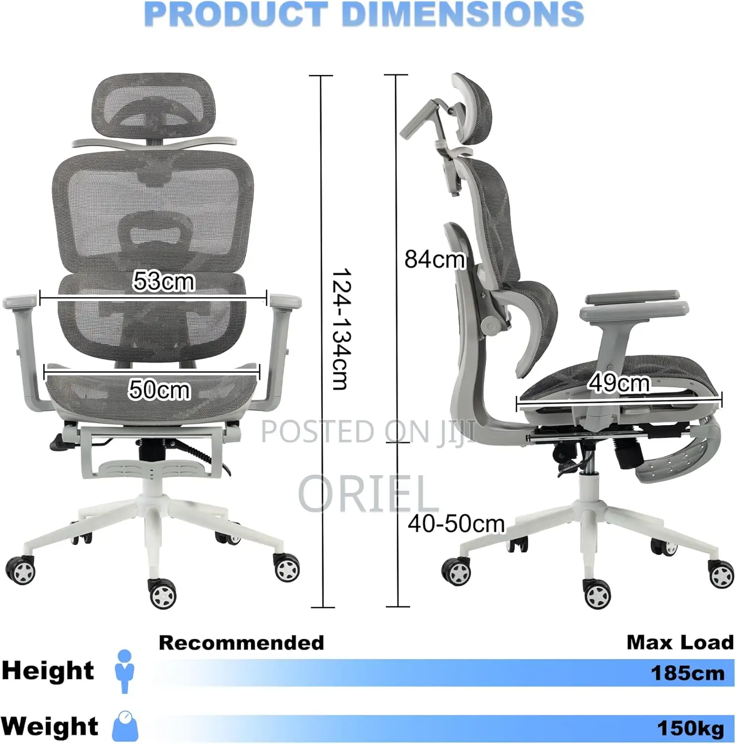 Office Chair : Executive Gray Office Leather Chair