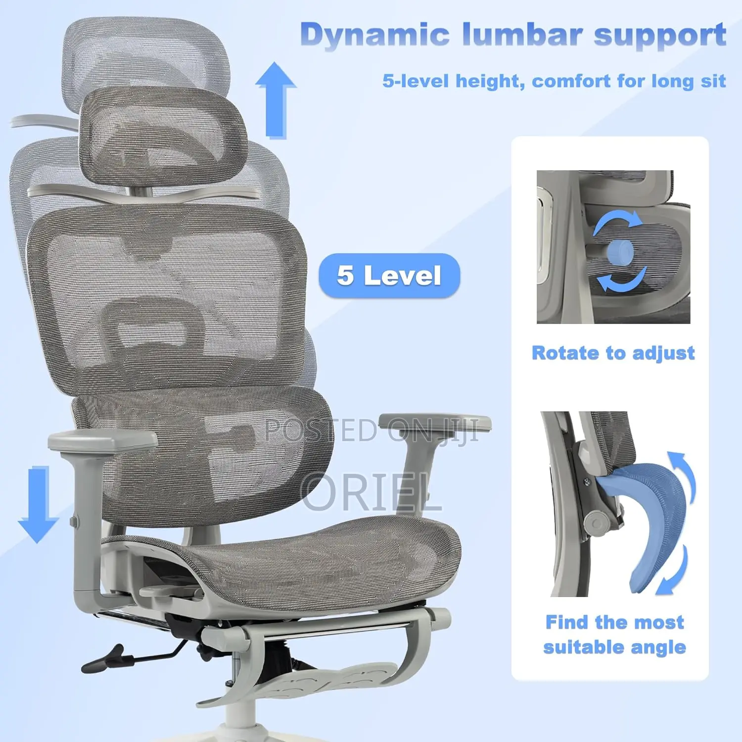 Office Chair : Executive Gray Office Leather Chair