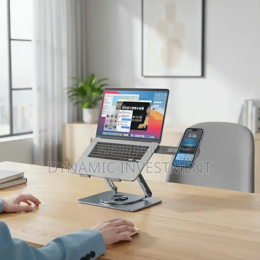 PORODO FOLABLE 360° DUAL-USE LAPTOP STAND With MagSafe Phone Holder