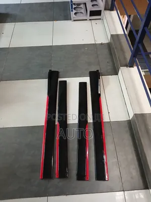 Universal Black Red Side Skirts | Sport Side Splitter Extensions