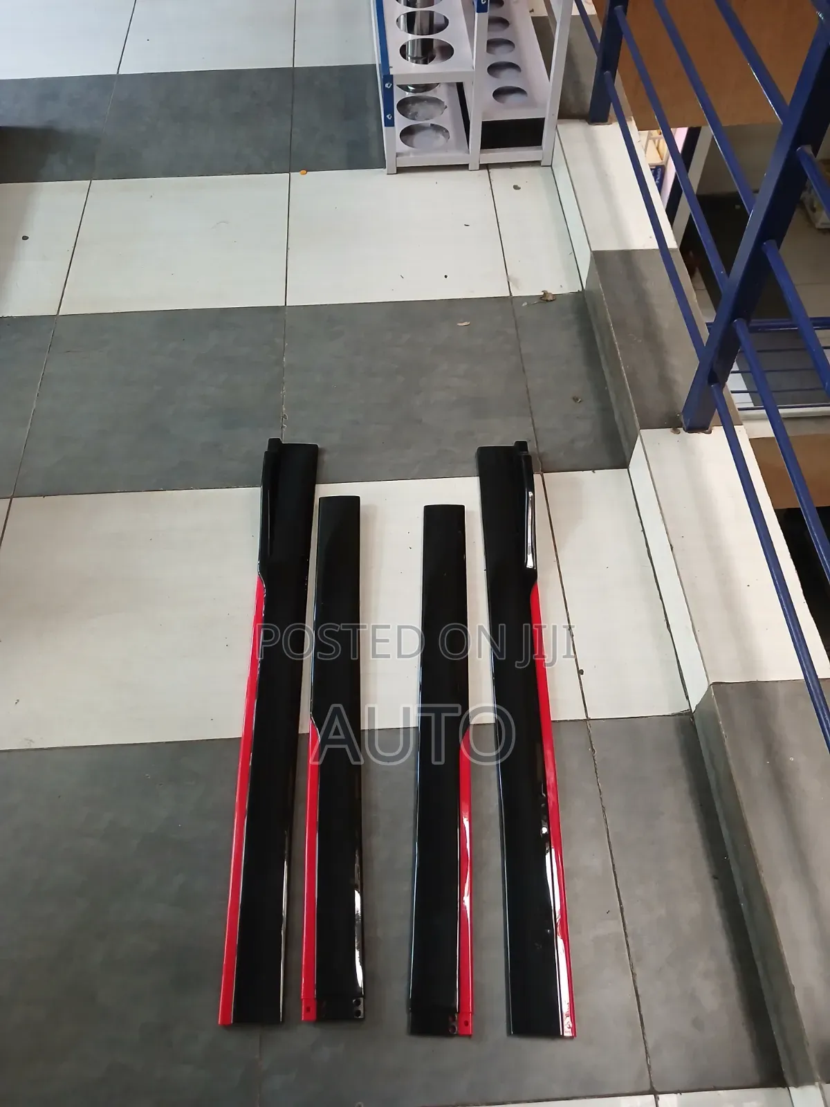 Universal Black Red Side Skirts | Sport Side Splitter Extensions