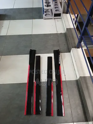 Universal Black Red Side Skirts | Sport Side Splitter Extensions