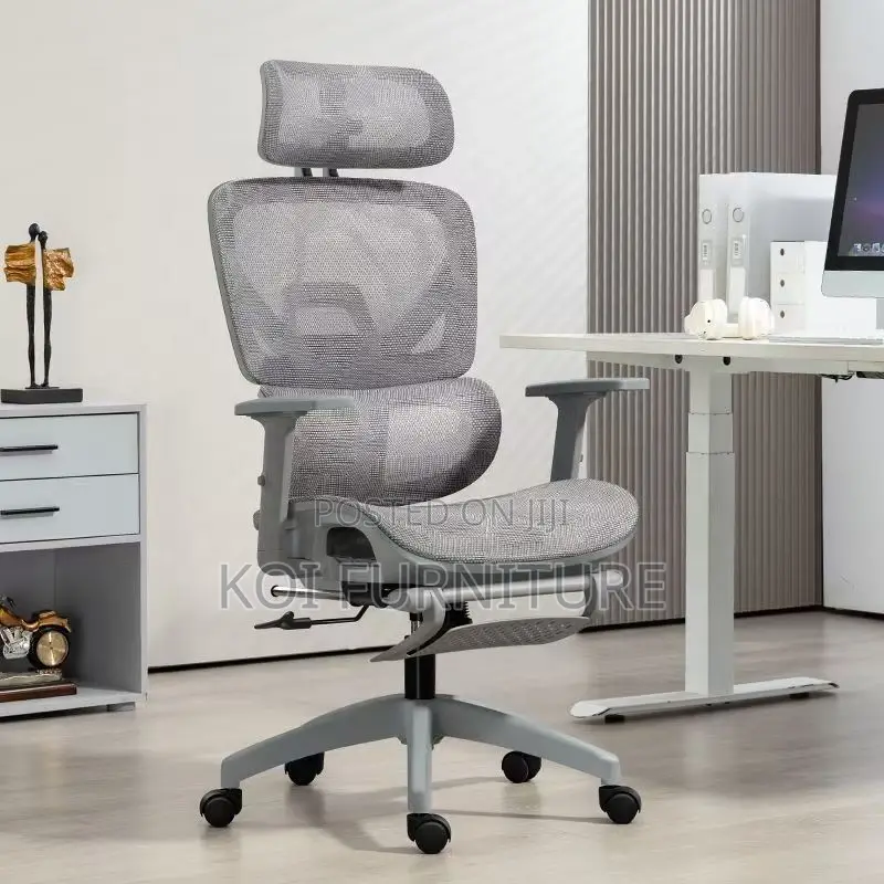 Office Chairs; White Orthopedic Executive Chair With Footrest
