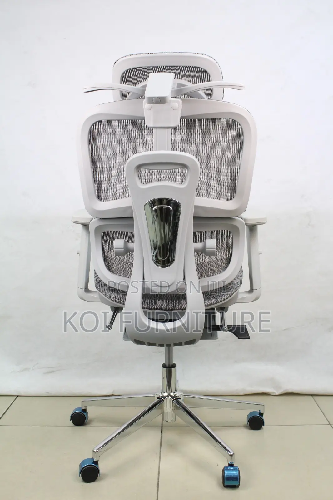 Office Chairs; White Orthopedic Executive Chair With Footrest