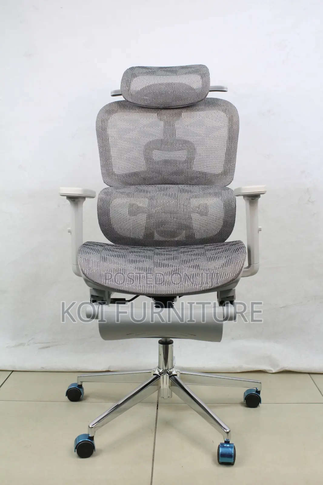 Office Chairs; White Orthopedic Executive Chair With Footrest