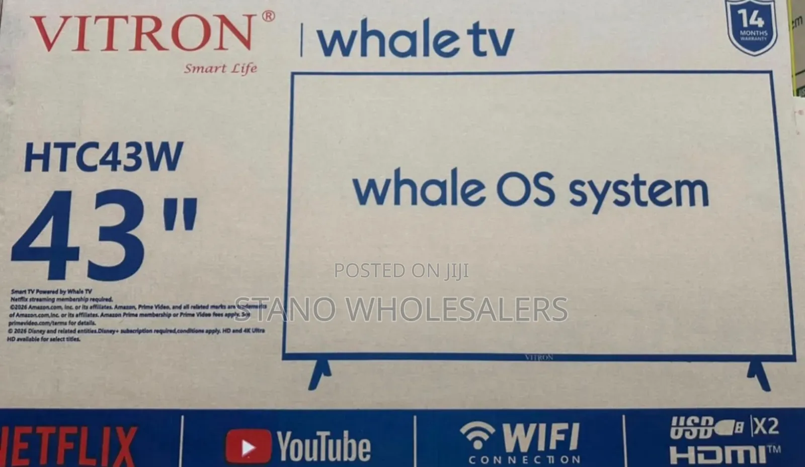 Vitron 43inches Whale TV