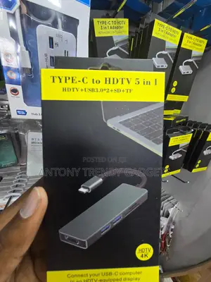 5 in 1 USB-C Hub With HDMI USB 3.0 SD TF PD Port