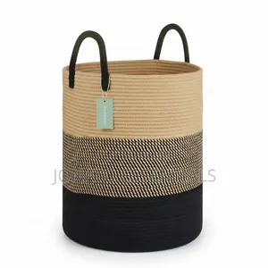 Large Woven Cotton Laundry Basket 58L Storage Organizer