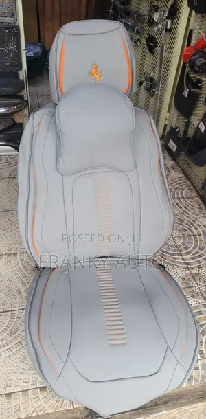 Pure Leather Seatcover Grey Orange