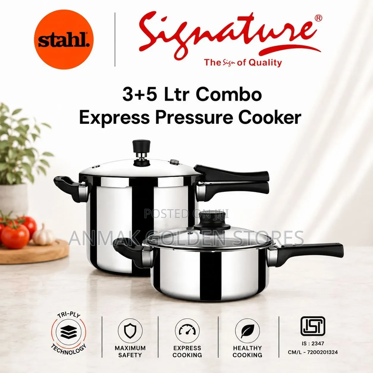 Stahl(Signature) Express Pressure Cooker 3+5 LTR Combo
