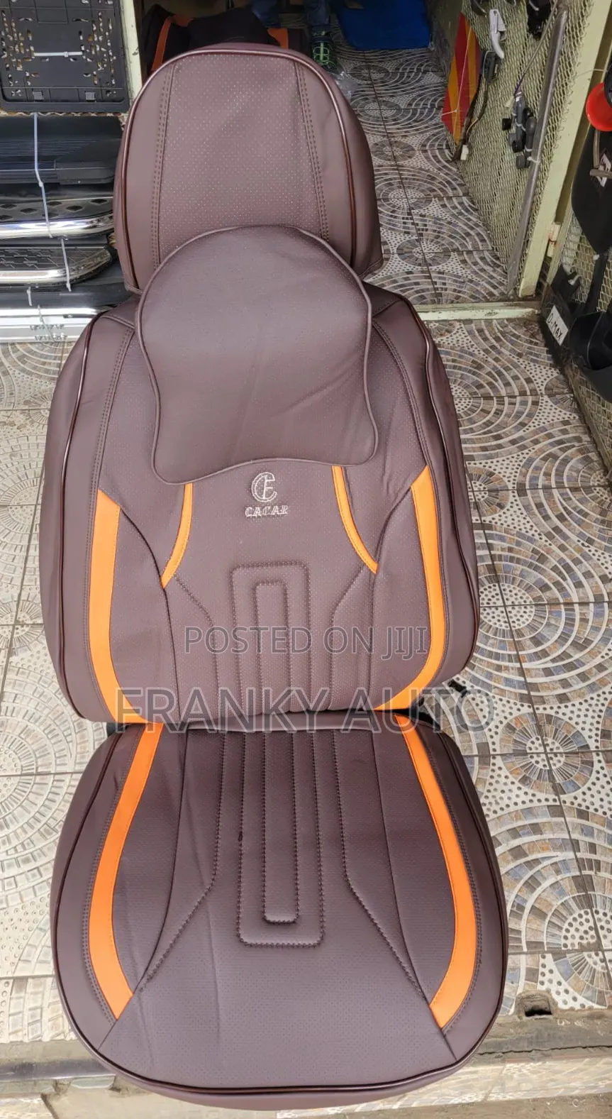 Pure Leather Car Seatcover Chocolate Orange