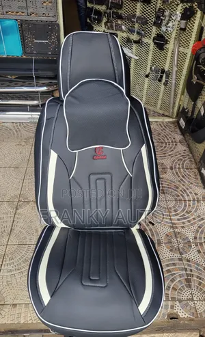 Pure Leather Car Seatcover Black White