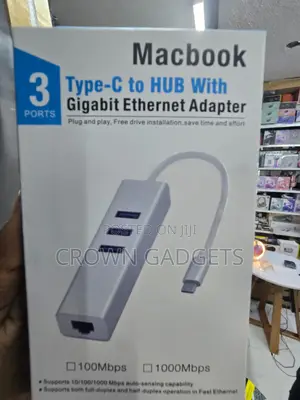 USB-C 4 in 1 Hub With Gigabit Ethernet 3 USB Ports