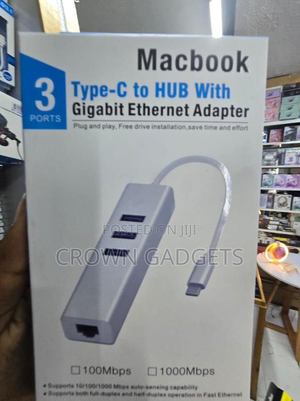 Type-C Hub With RJ45 Gigabit LAN USB 3.0 Adapter - thumbnail 2