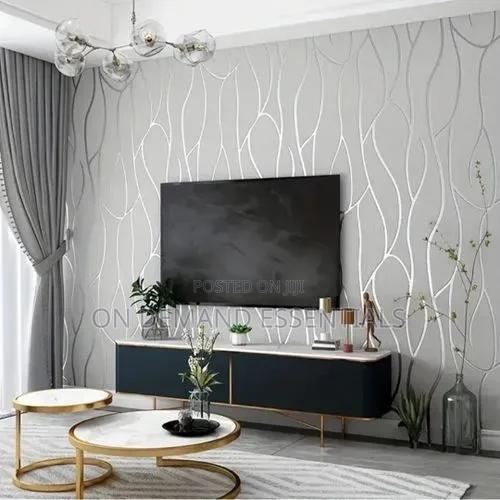 Modern Wallpaper for Home Decoration Wavy Design - thumbnail 2