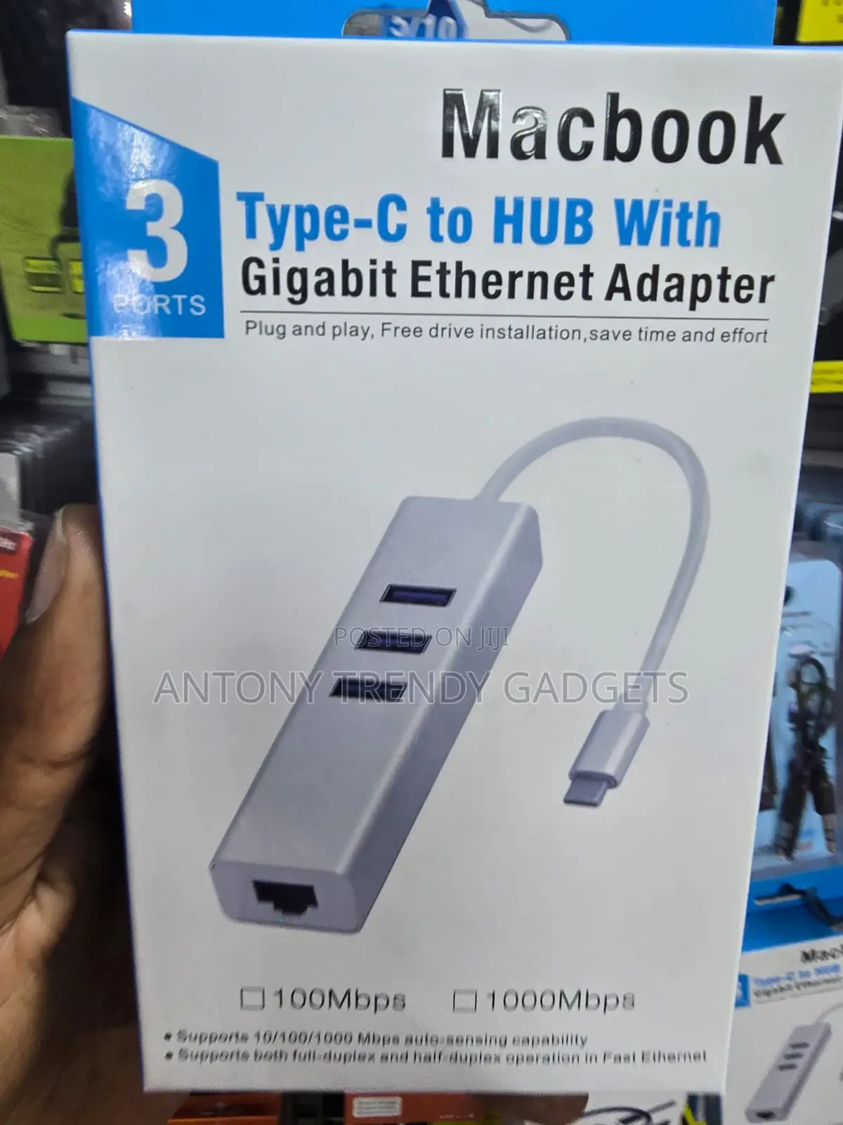 Type-C 4 in 1 Hub RJ45 Ethernet Adapter for MacBook Laptop