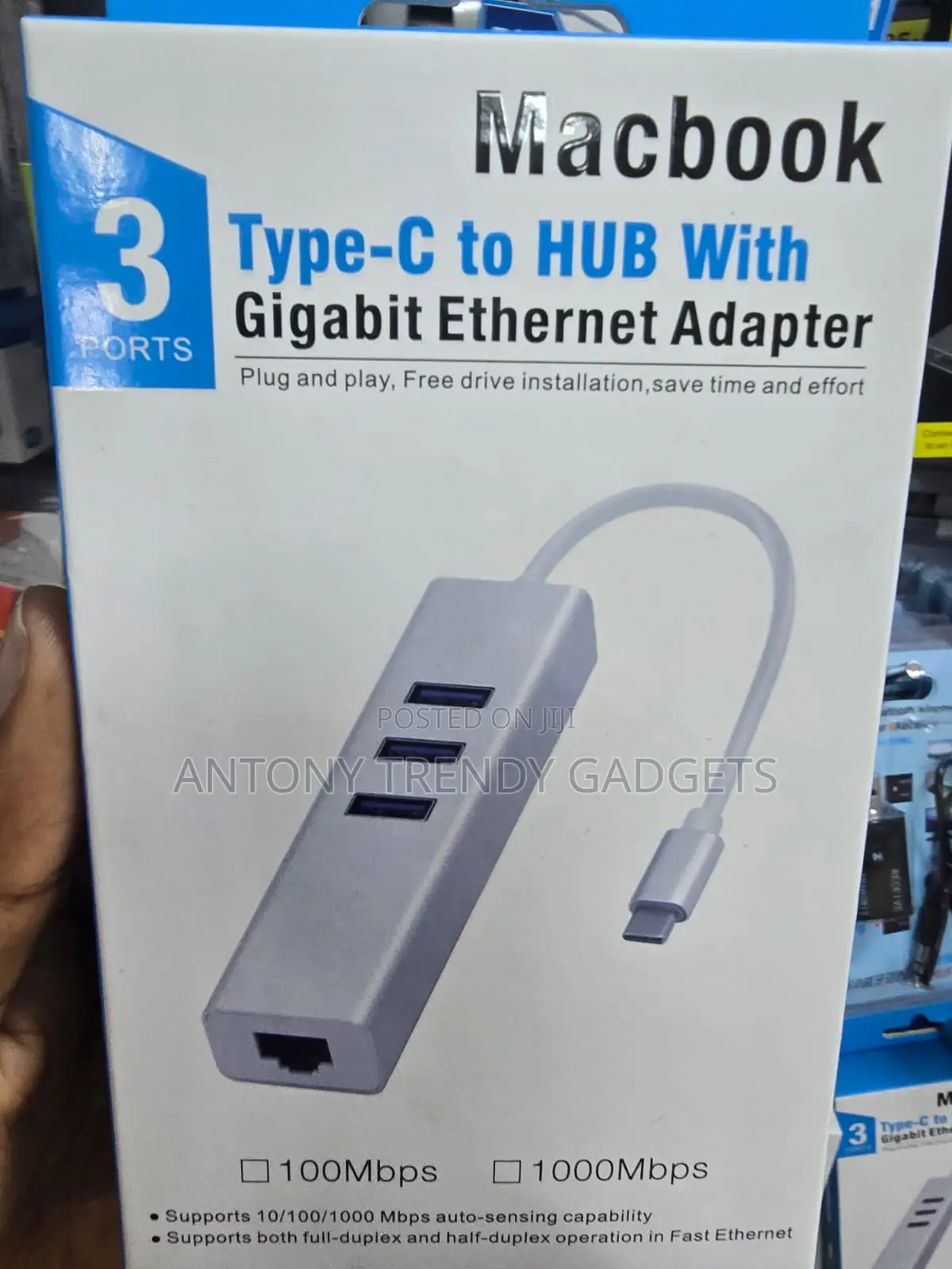 Type-C 4 in 1 Hub RJ45 Ethernet Adapter for MacBook Laptop