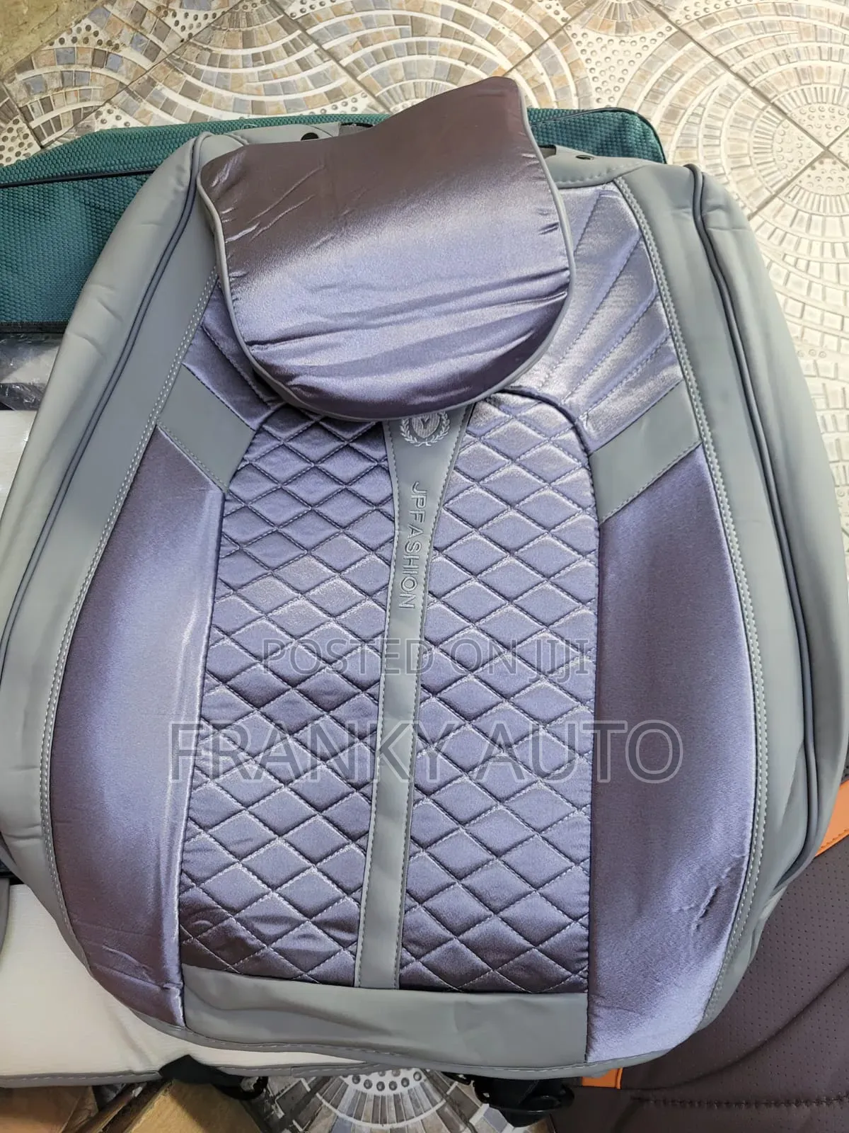 Pure Leather Seatcover Grey Purple 7seater