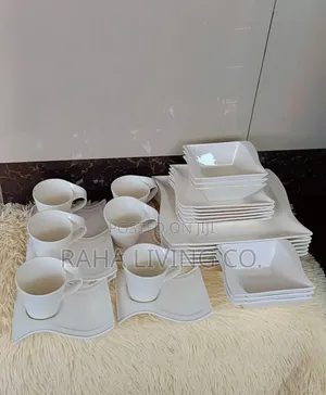 30pc Wavy Dinner Set | Plates Bowls Cups Saucers