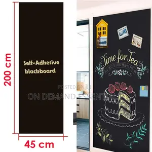Black Self Adhesive Blackboard Sticker With 5pcs Chalks- 2m