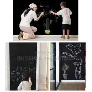 Black Self Adhesive Blackboard Sticker With 5pcs Chalks- 2m