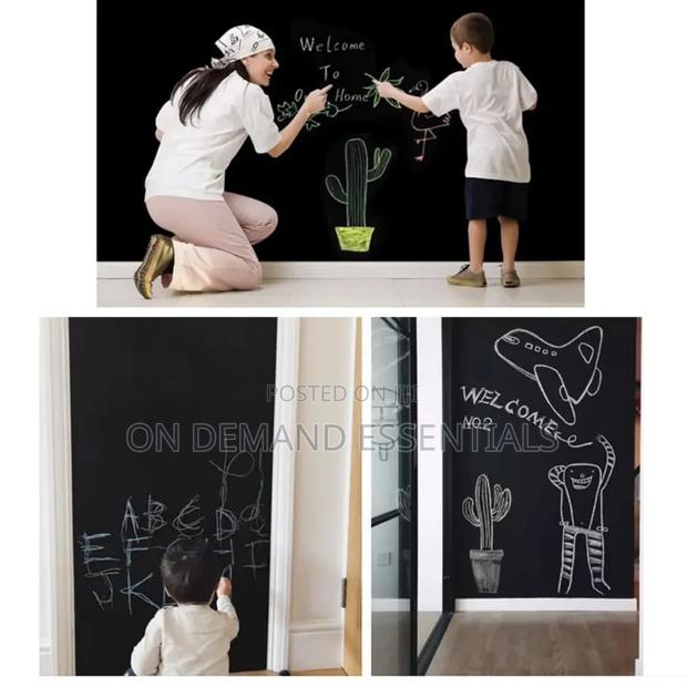 Black Self Adhesive Blackboard Sticker With 5pcs Chalks- 2m - thumbnail 2