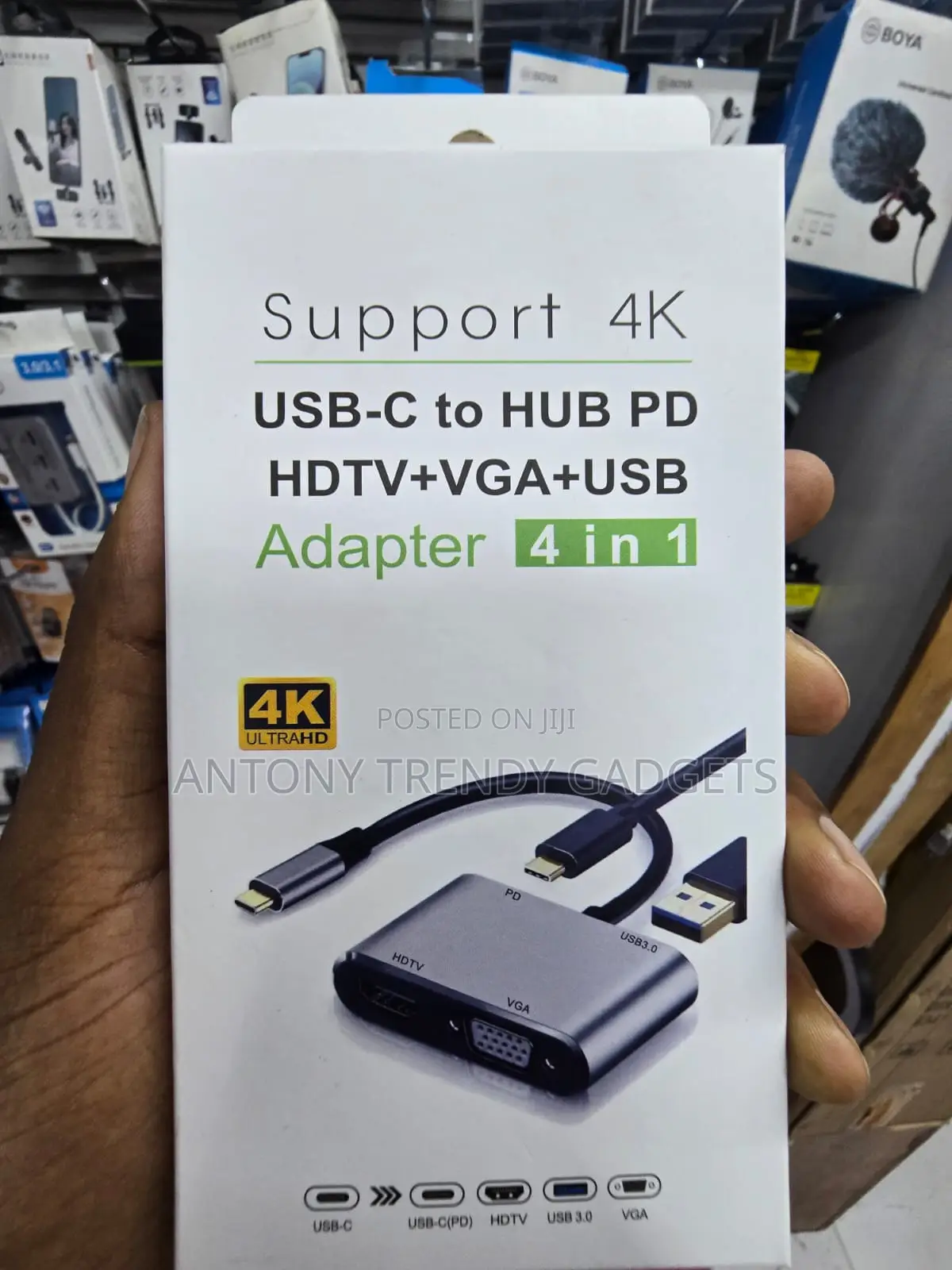 USB-C 4 in 1 Hub HDMI VGA USB 3.0 PD Adapter